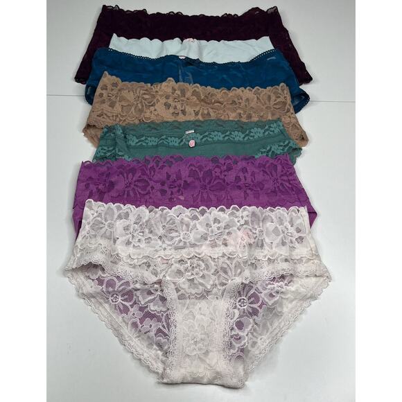 NWT Victoria’s Secret Lot 7 Mix Style Lace Panties Size XS Multicolor